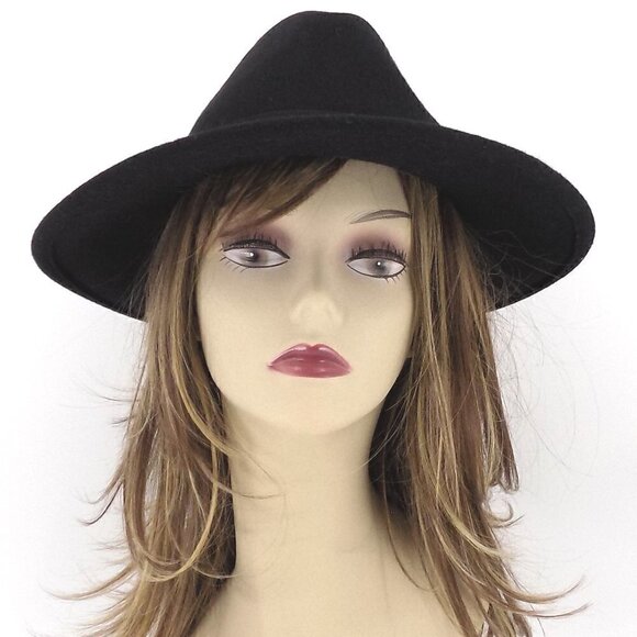 Aqua Black Western Fedora Hat Weekend Felted 100% Wool - Picture 1 of 5
